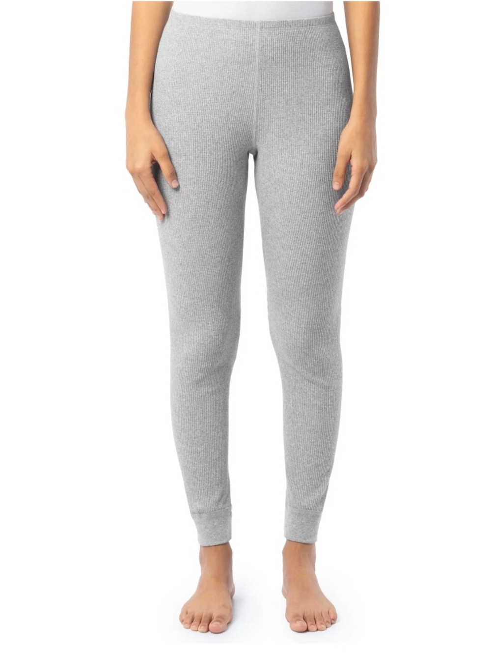 Fruit of the Loom Women's Size S (4-6) Recycled Waffle Thermal Bottom NWT Grey